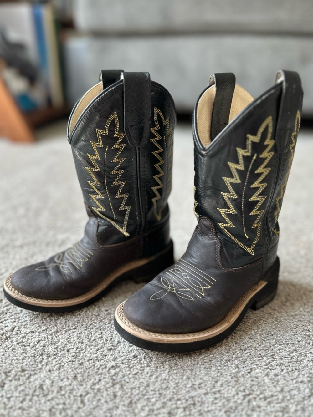 Old West Black and Brown Toddler Cowboy Boots